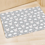 Rabbit And Cloud Pattern Print Polyester Doormat