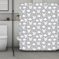 Rabbit And Cloud Pattern Print Polyester Shower Curtain