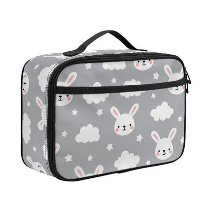 Rabbit And Cloud Pattern Print Portable Lunch Bag