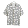 Rabbit And Cloud Pattern Print Rayon Hawaiian Shirt