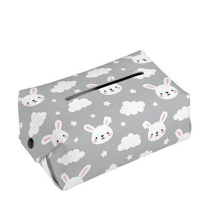 Rabbit And Cloud Pattern Print Rectangle Tissue Box Cover