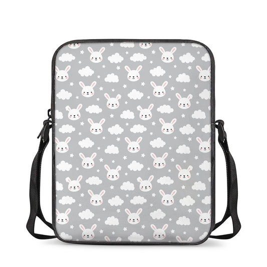 Rabbit And Cloud Pattern Print Rectangular Crossbody Bag