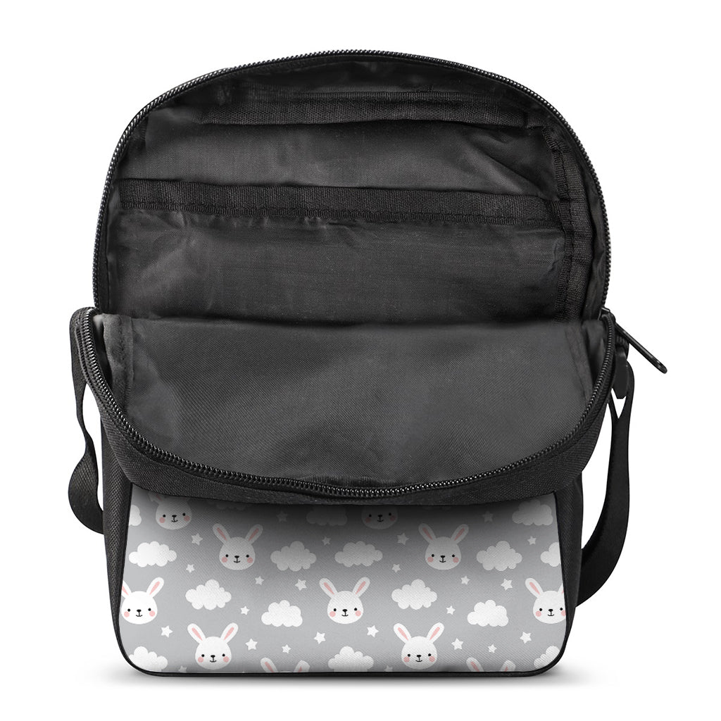 Rabbit And Cloud Pattern Print Rectangular Crossbody Bag