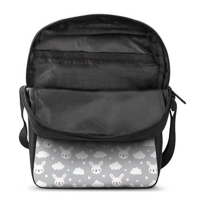 Rabbit And Cloud Pattern Print Rectangular Crossbody Bag