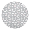Rabbit And Cloud Pattern Print Round Blanket