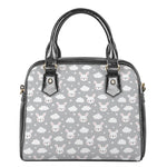 Rabbit And Cloud Pattern Print Shoulder Handbag