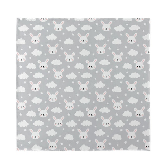 Rabbit And Cloud Pattern Print Silk Bandana