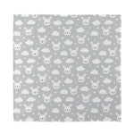 Rabbit And Cloud Pattern Print Silk Bandana