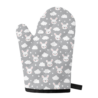 Rabbit And Cloud Pattern Print Single Oven Mitt