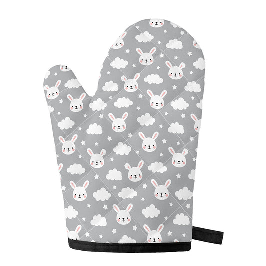 Rabbit And Cloud Pattern Print Single Oven Mitt
