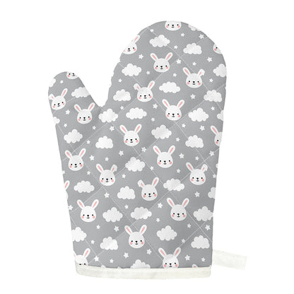 Rabbit And Cloud Pattern Print Single Oven Mitt