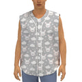Rabbit And Cloud Pattern Print Sleeveless Baseball Jersey