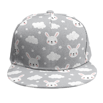 Rabbit And Cloud Pattern Print Snapback Cap