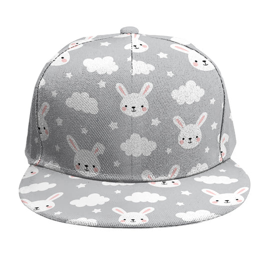 Rabbit And Cloud Pattern Print Snapback Cap