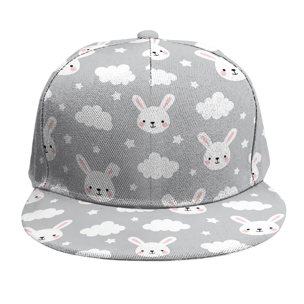 Rabbit And Cloud Pattern Print Snapback Cap