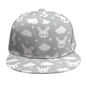 Rabbit And Cloud Pattern Print Snapback Cap