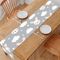 Rabbit And Cloud Pattern Print Table Runner