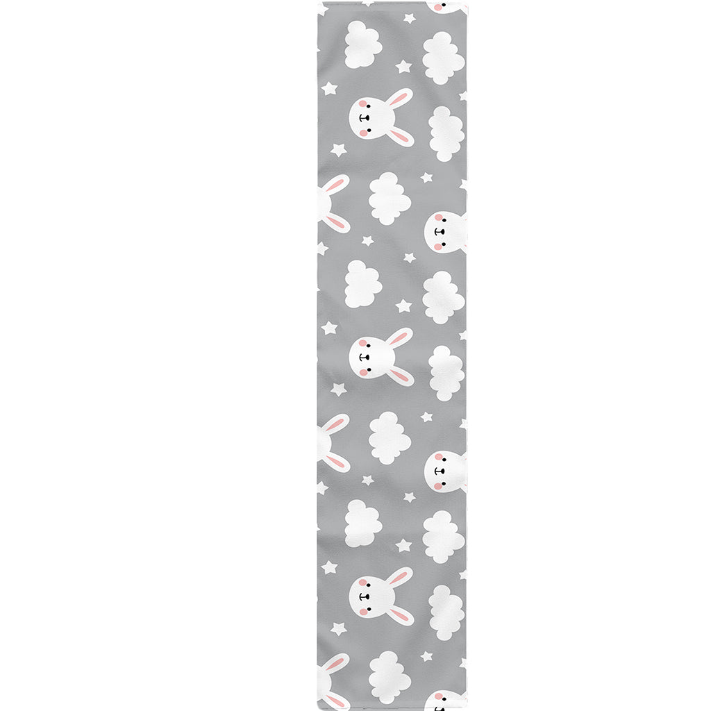 Rabbit And Cloud Pattern Print Table Runner