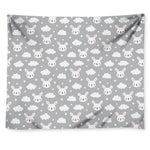 Rabbit And Cloud Pattern Print Tapestry