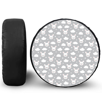 Rabbit And Cloud Pattern Print Tire Cover