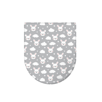 Rabbit And Cloud Pattern Print Toilet Lid Cover