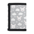 Rabbit And Cloud Pattern Print Trifold Wallet