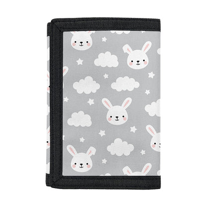 Rabbit And Cloud Pattern Print Trifold Wallet