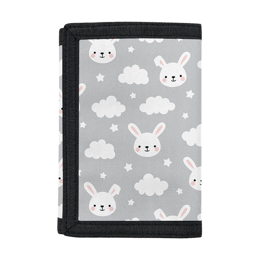 Rabbit And Cloud Pattern Print Trifold Wallet
