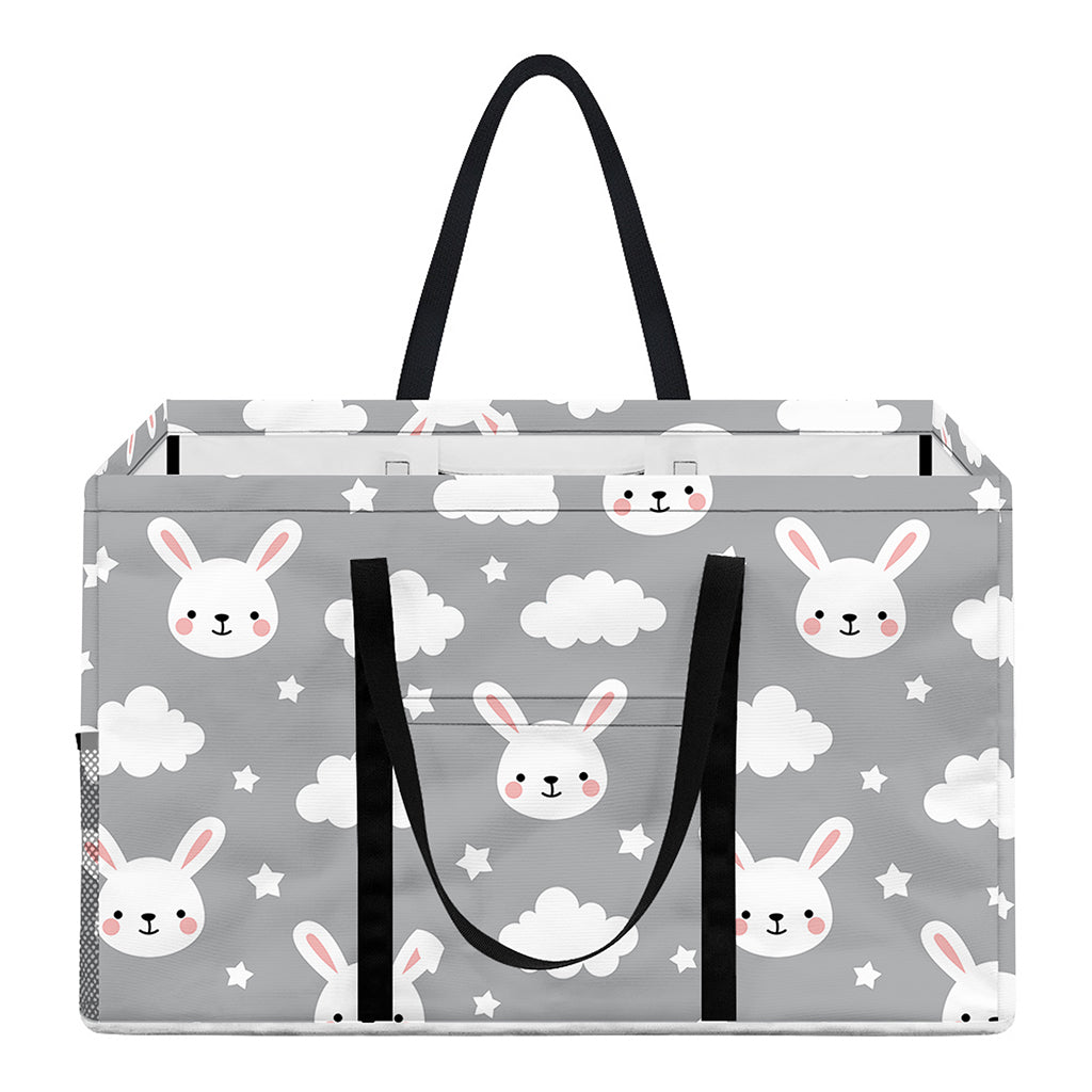 Rabbit And Cloud Pattern Print Utility Tote Bag