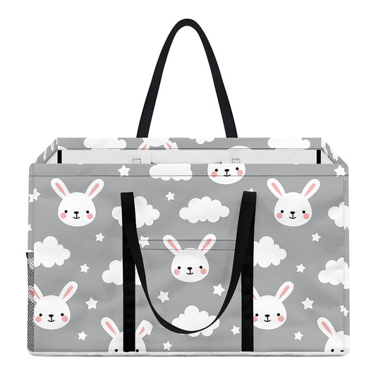 Rabbit And Cloud Pattern Print Utility Tote Bag