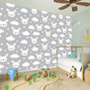 Rabbit And Cloud Pattern Print Wall Sticker