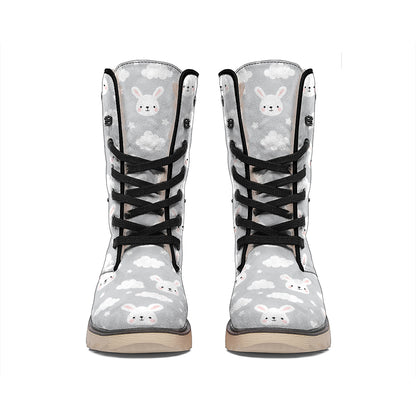 Rabbit And Cloud Pattern Print Winter Boots