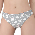 Rabbit And Cloud Pattern Print Women's Panties