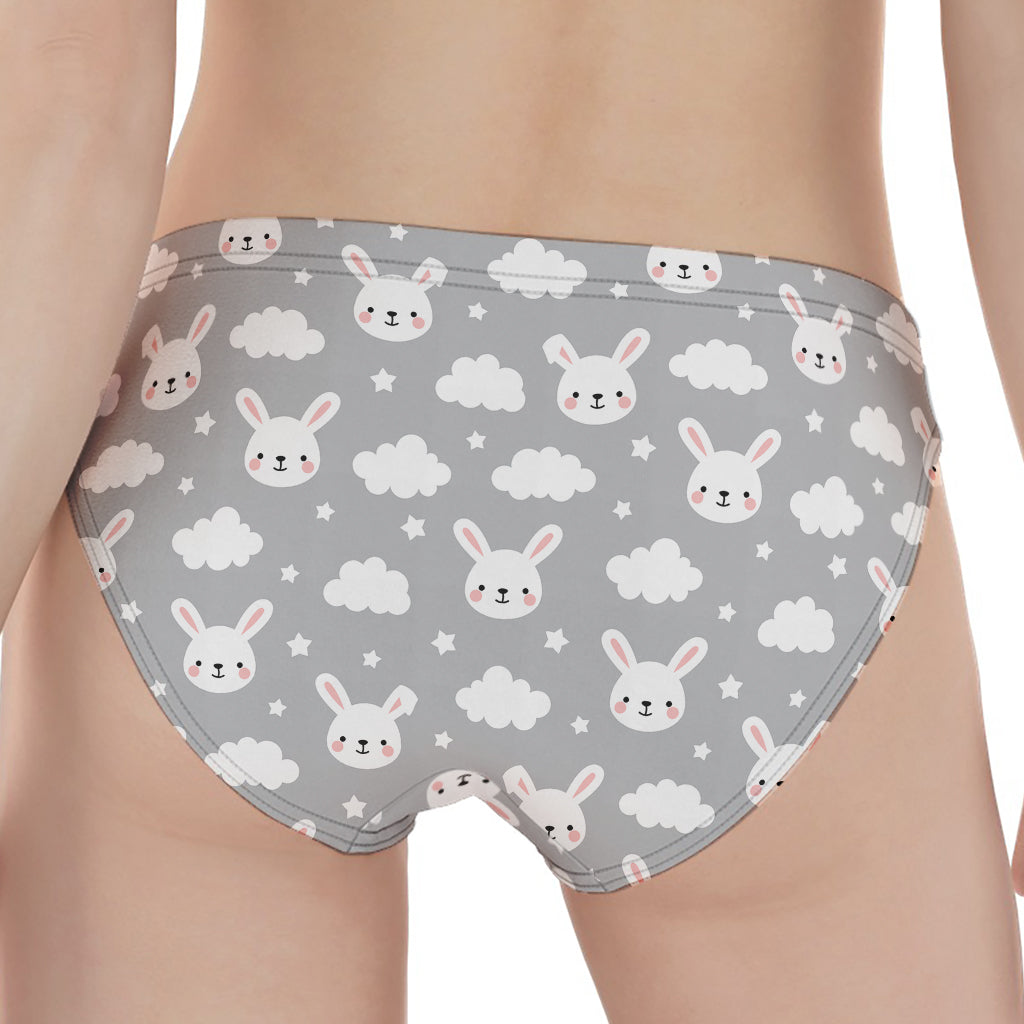 Rabbit And Cloud Pattern Print Women's Panties