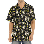 Raccoon And Banana Pattern Print Aloha Shirt