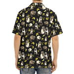 Raccoon And Banana Pattern Print Aloha Shirt