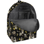 Raccoon And Banana Pattern Print Backpack