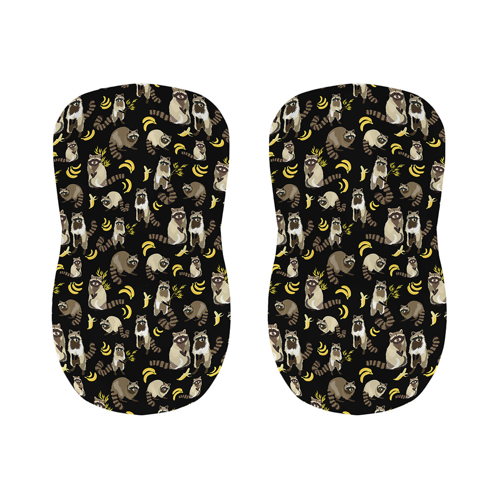 Raccoon And Banana Pattern Print Bar Stool Covers
