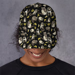 Raccoon And Banana Pattern Print Baseball Cap