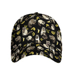Raccoon And Banana Pattern Print Baseball Cap