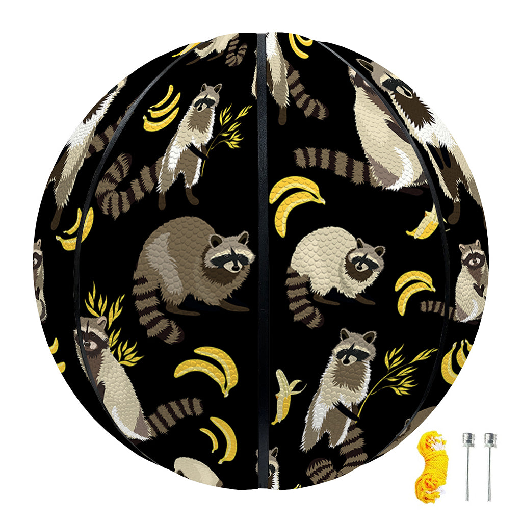 Raccoon And Banana Pattern Print Basketball
