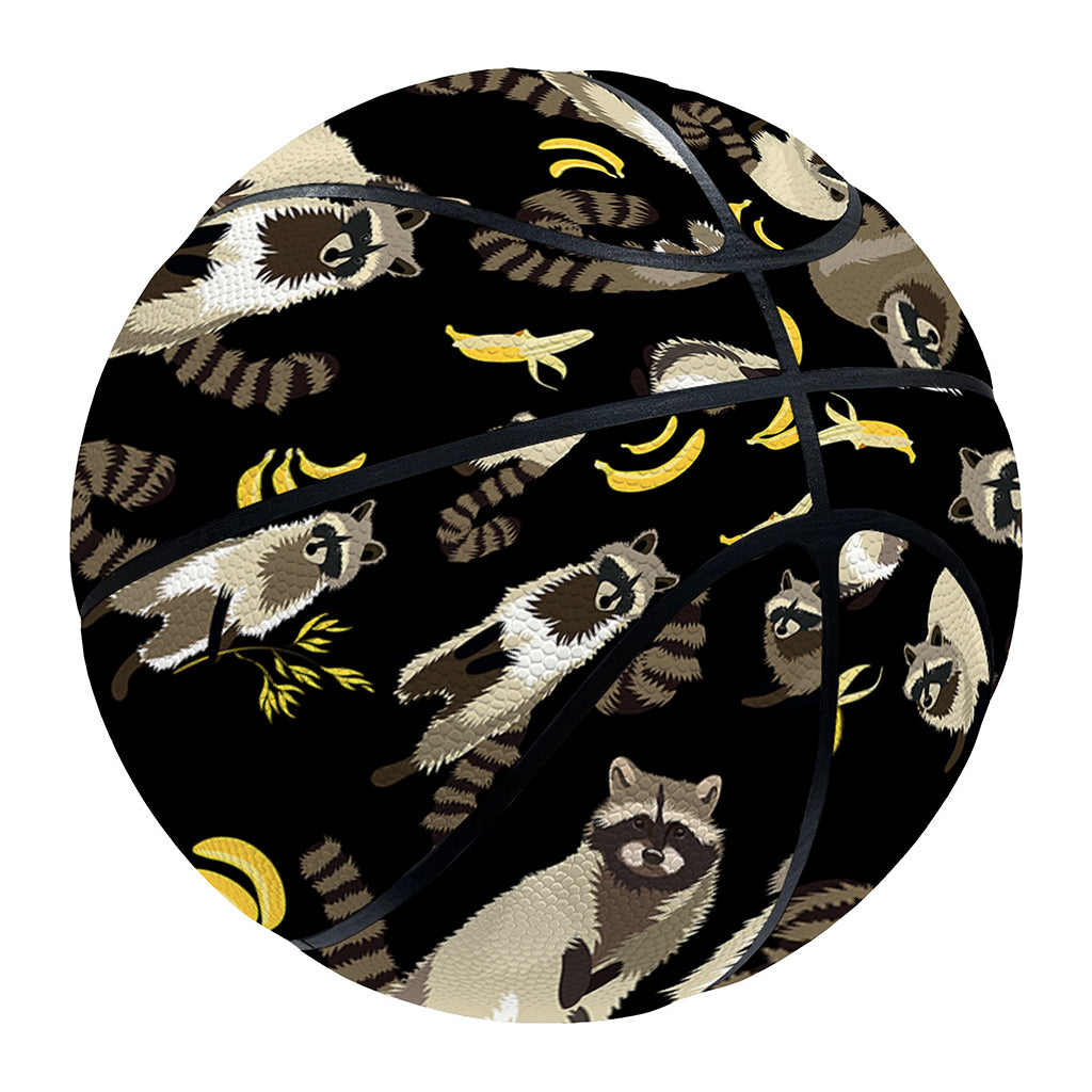 Raccoon And Banana Pattern Print Basketball
