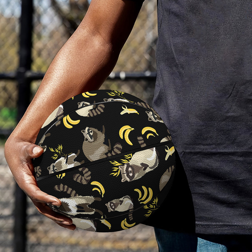 Raccoon And Banana Pattern Print Basketball