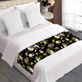 Raccoon And Banana Pattern Print Bed Runner