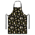Raccoon And Banana Pattern Print Bib Apron With Pocket
