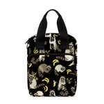 Raccoon And Banana Pattern Print Bible Tote Bag