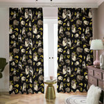 Raccoon And Banana Pattern Print Blackout Pencil Pleat Curtains