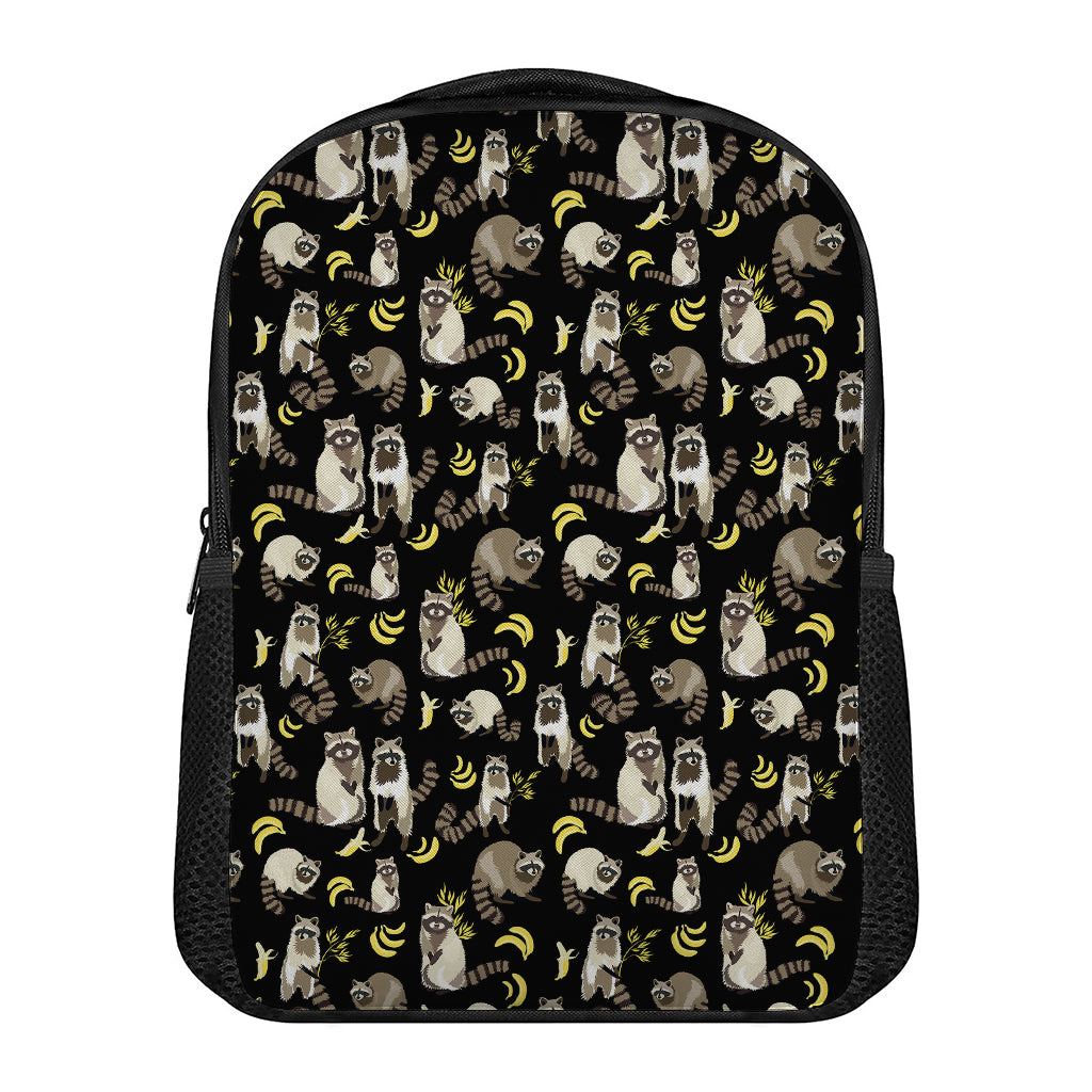 Raccoon And Banana Pattern Print Casual Backpack