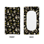 Raccoon And Banana Pattern Print Changing Pad Cover