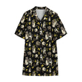 Raccoon And Banana Pattern Print Cotton Hawaiian Shirt